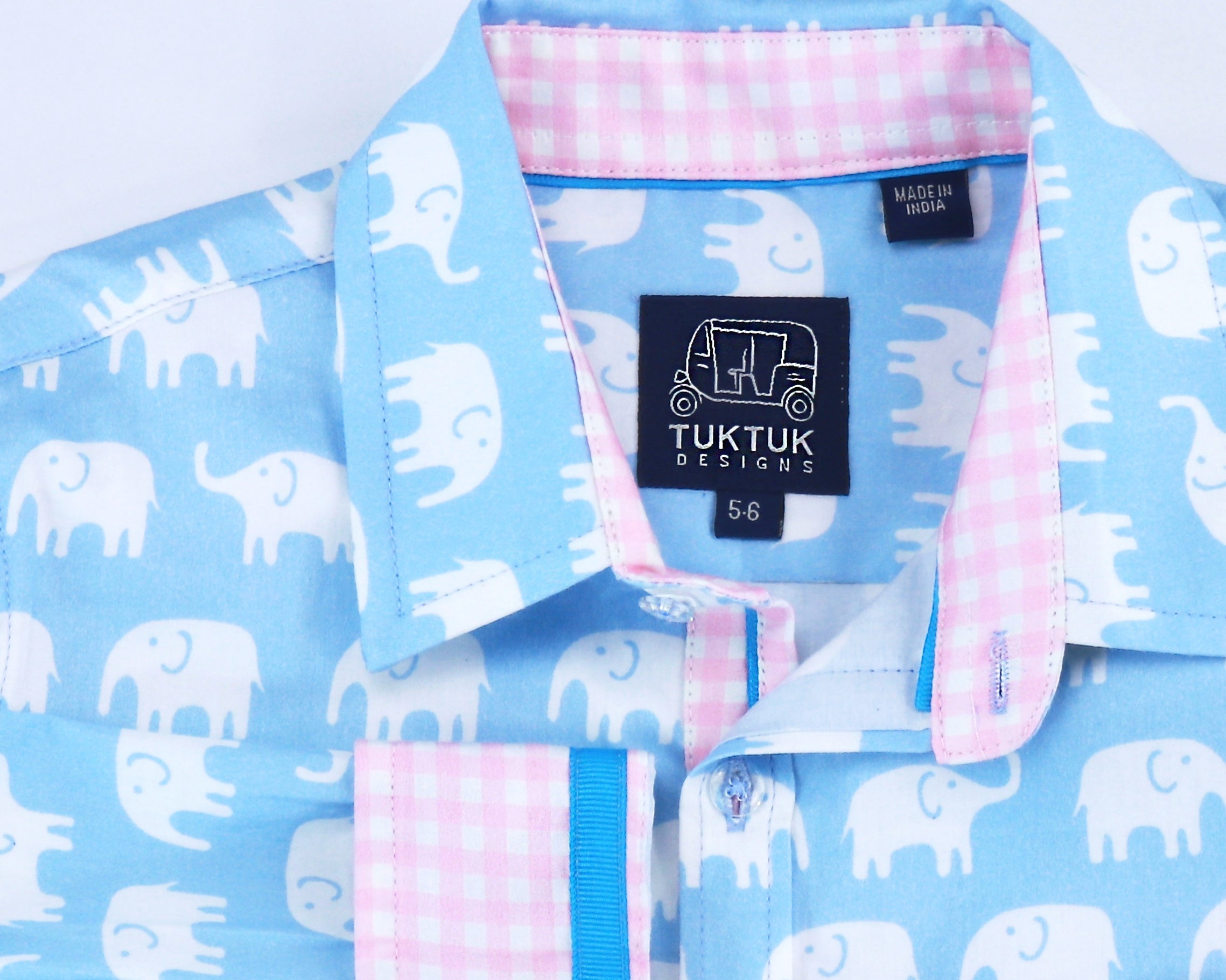 Erawan Elephants In Sky Blue- Long Sleeve