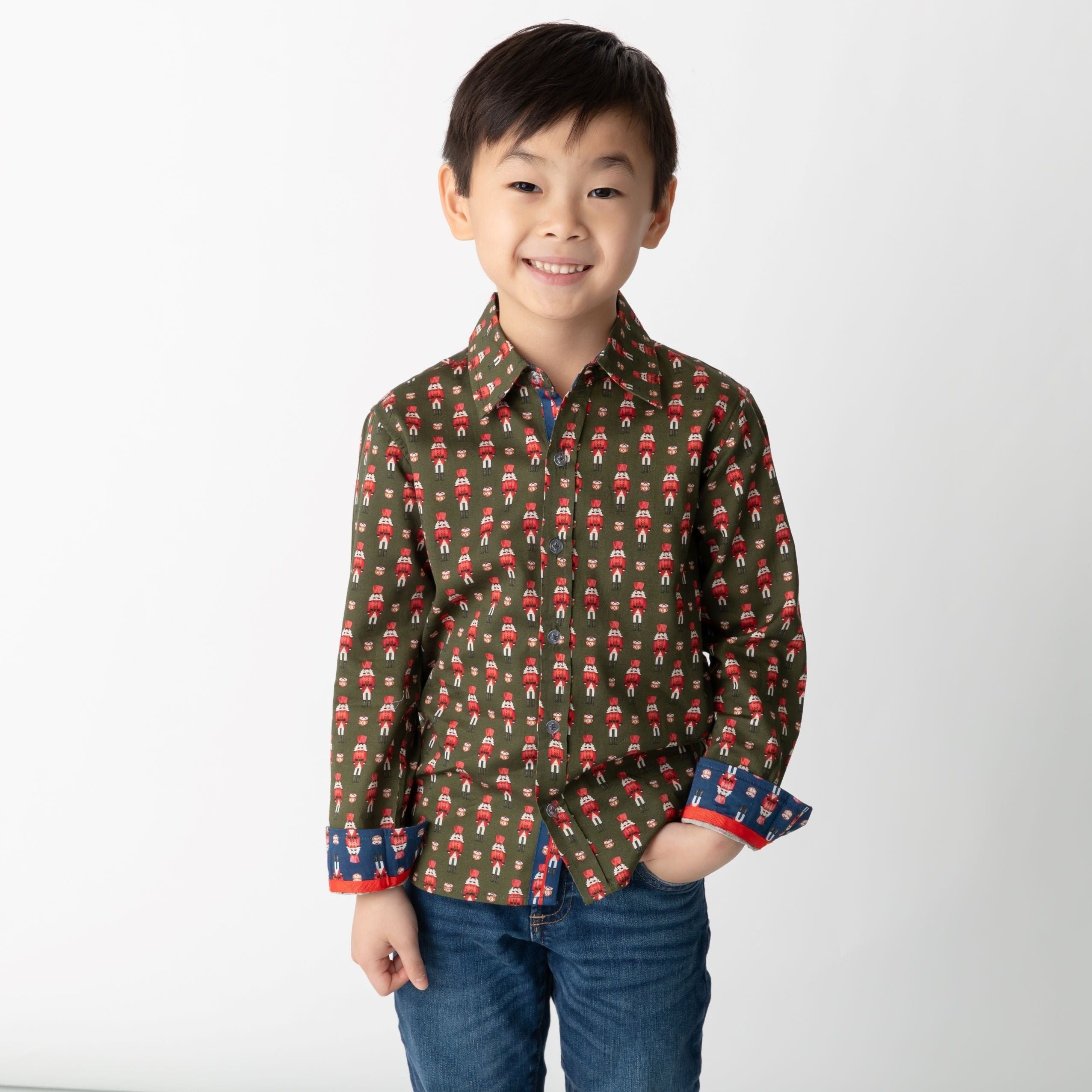 Nutcrackers In Hunter Green Shirt In Long Sleeves