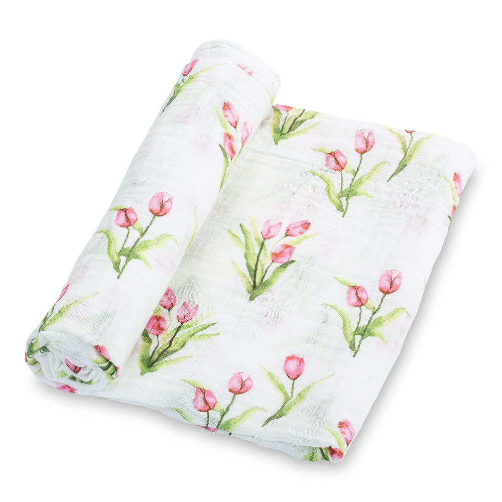 Tulip Garden Swaddle Blanket