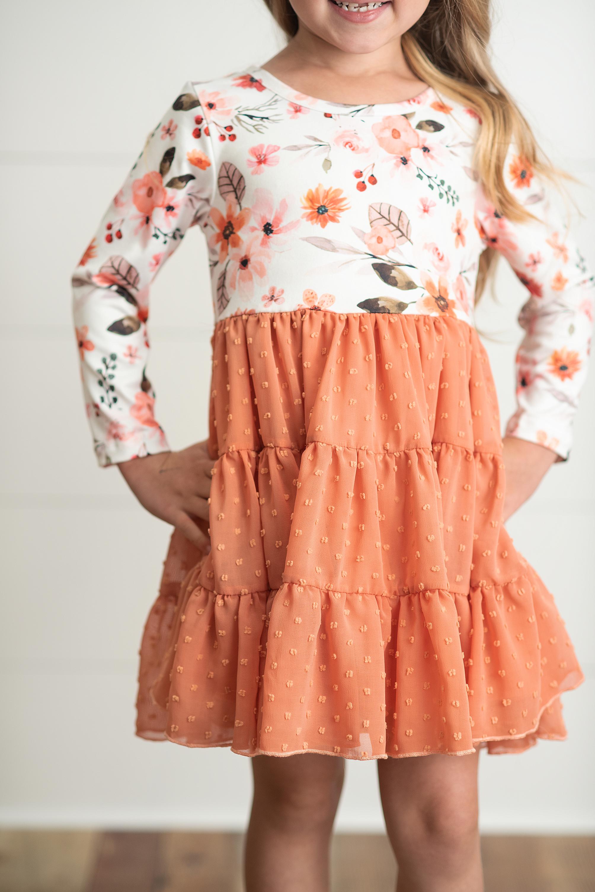 Rust Swiss Dot Tulle Dress