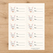 Turkish Angora Purrfectly Yours Gift Tag Sticker Sheet