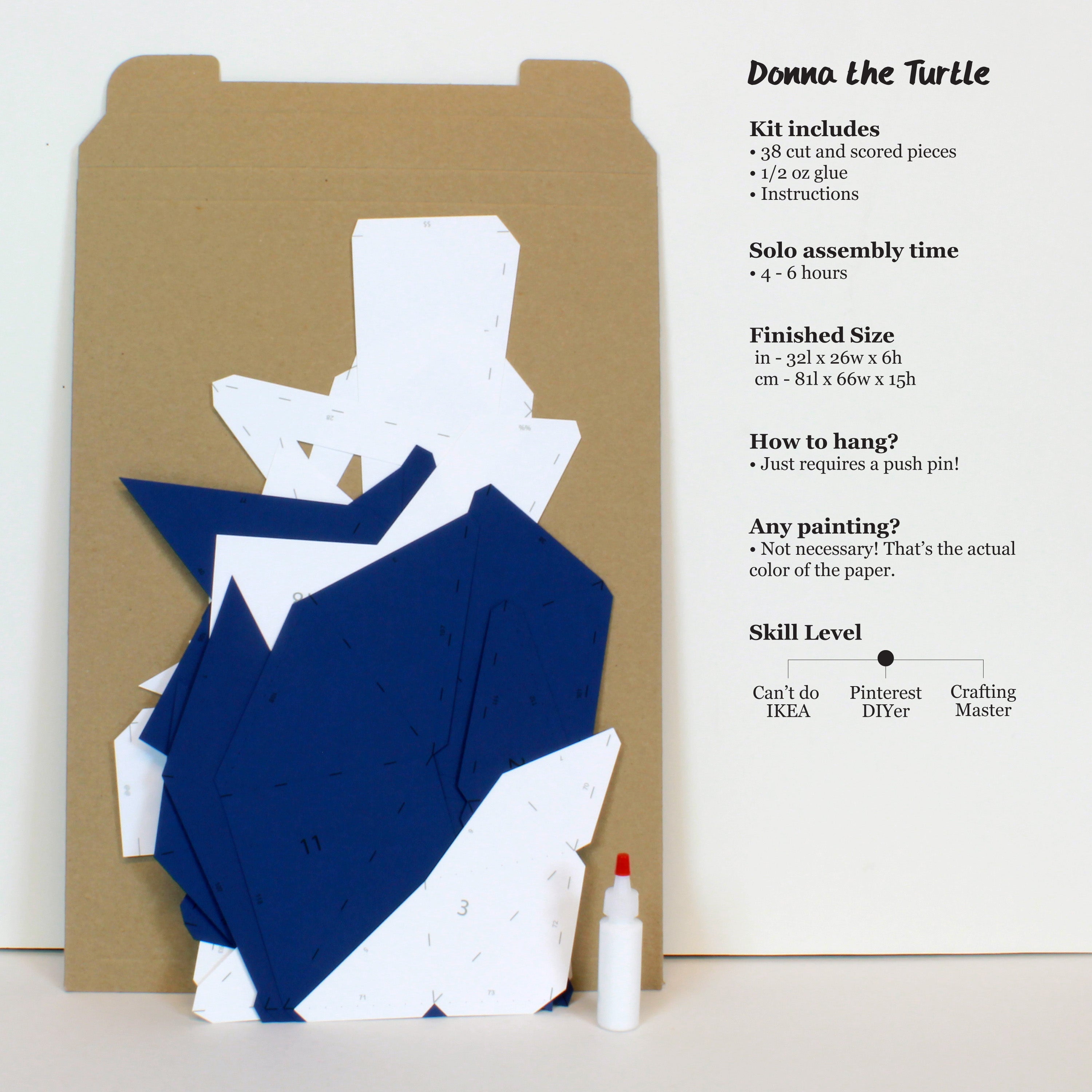 Donna The Turtle | Diy Paper Craft Animal Kit