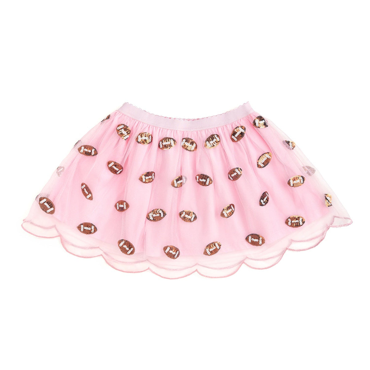 Mini Sequin Footballs Tutu Skirt
