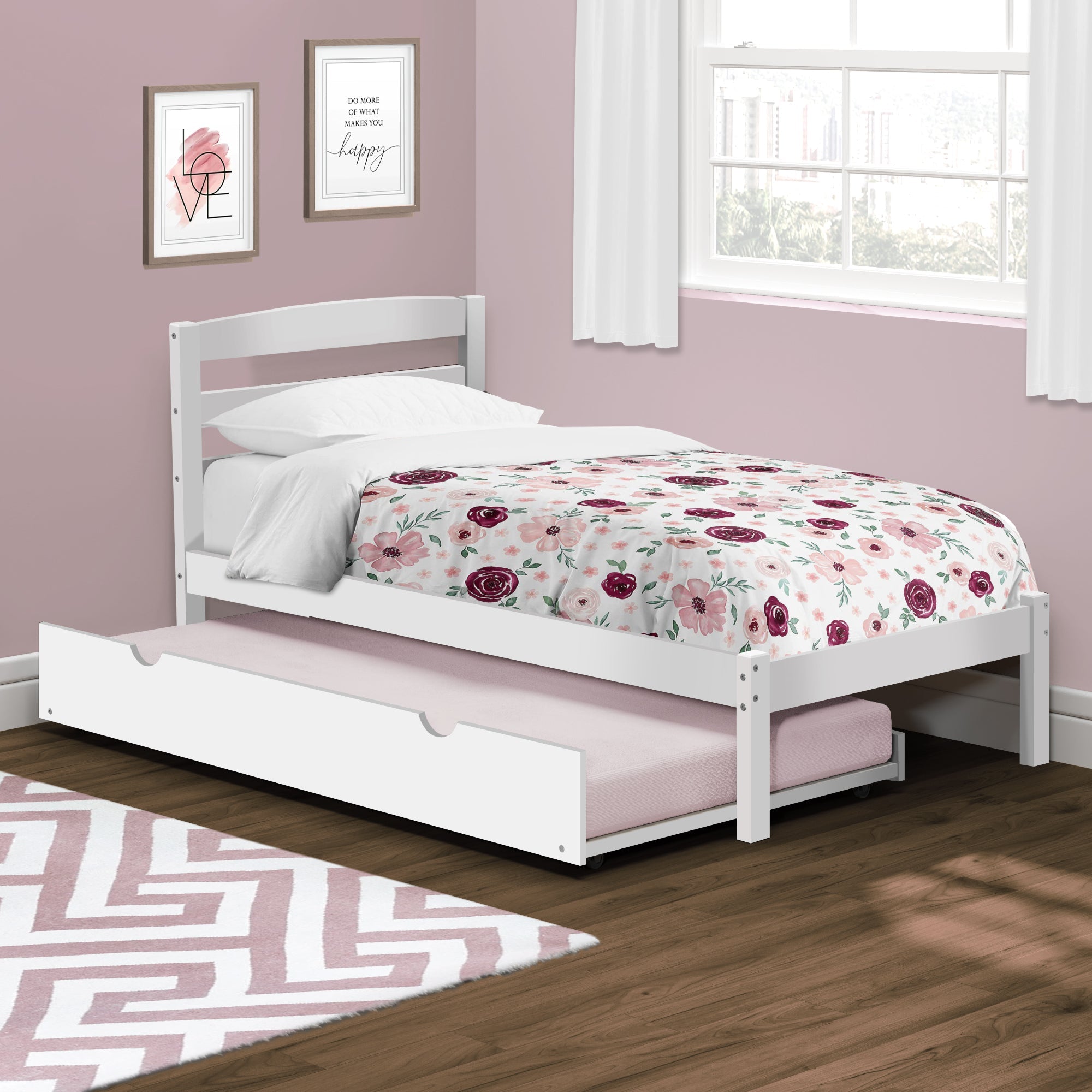 P'kolino Twin Bed with Trundle - White