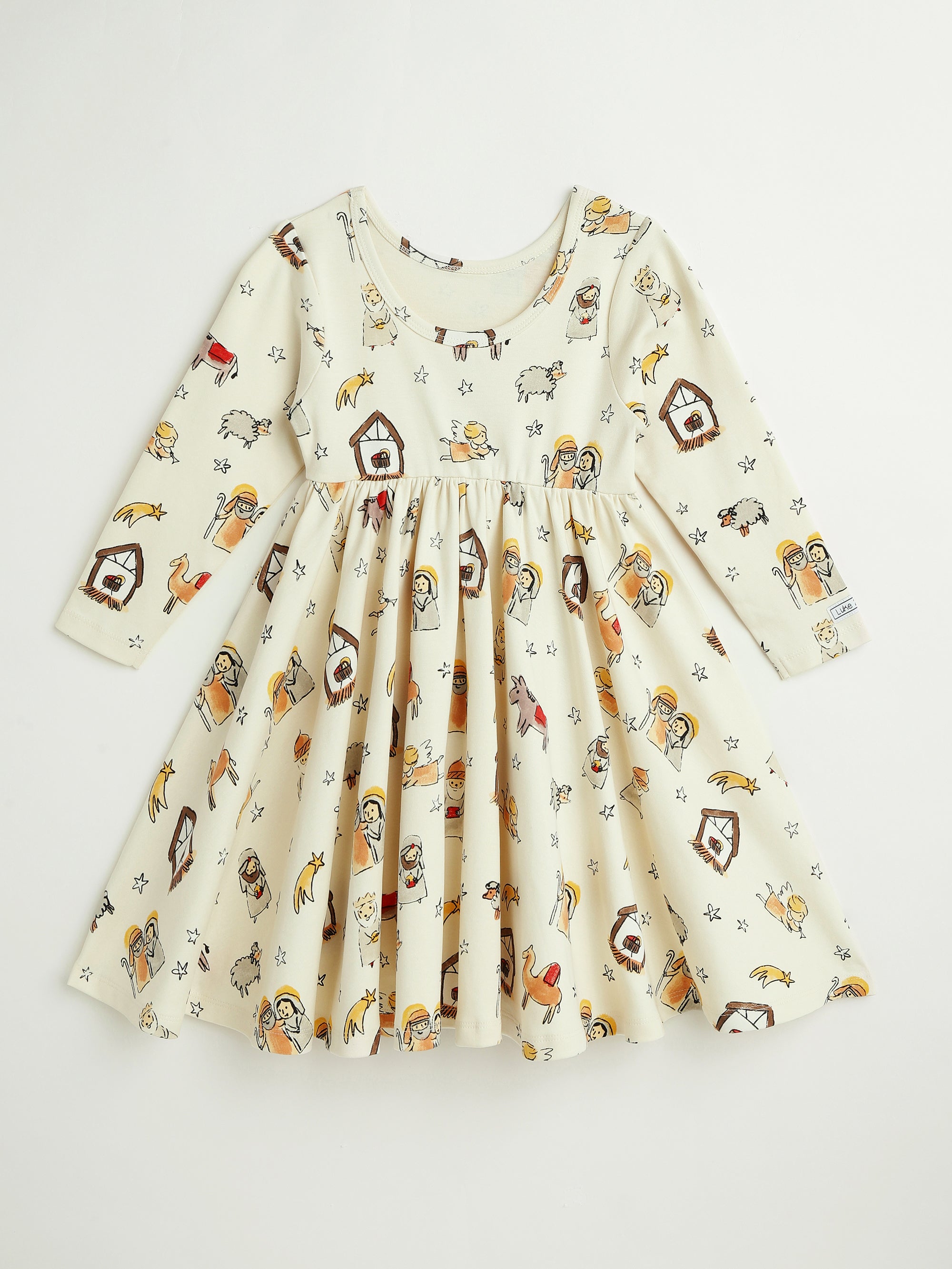 Away In A Manger Twirl Dress Cotton