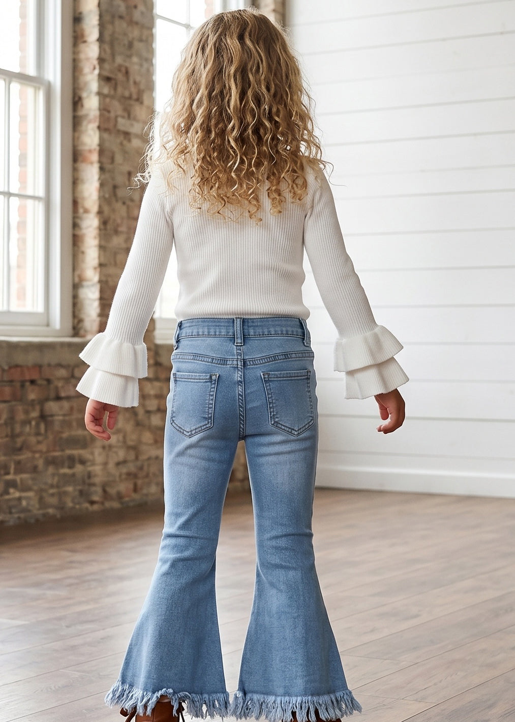 Twirl Fringe Flare Denim Jeans