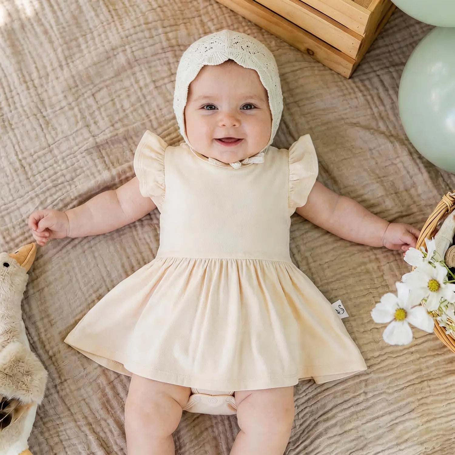 Twirl Bodysuit Dress In Sand