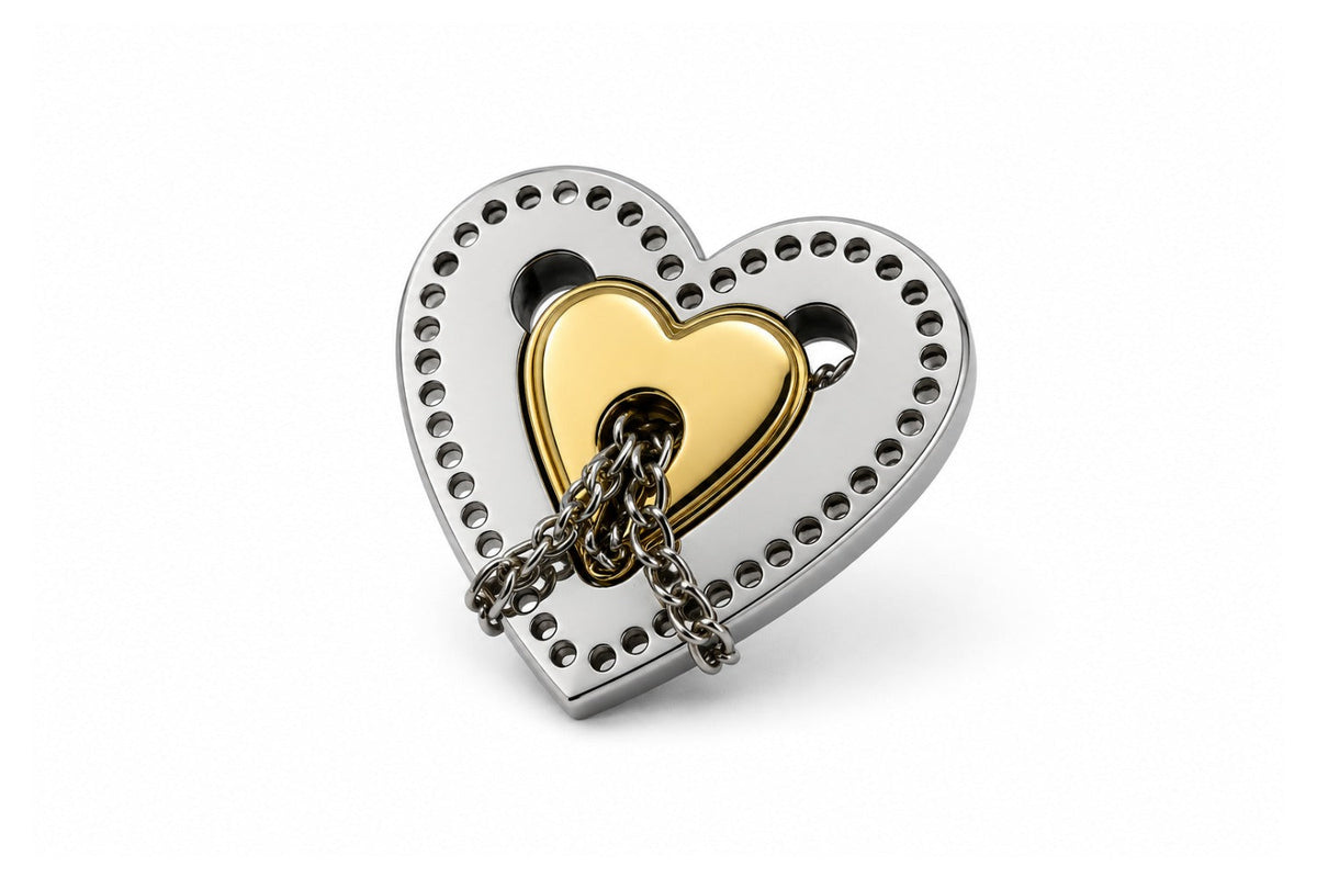 Two Hearts Puzzle - Metal Disentanglement Brain Teaser