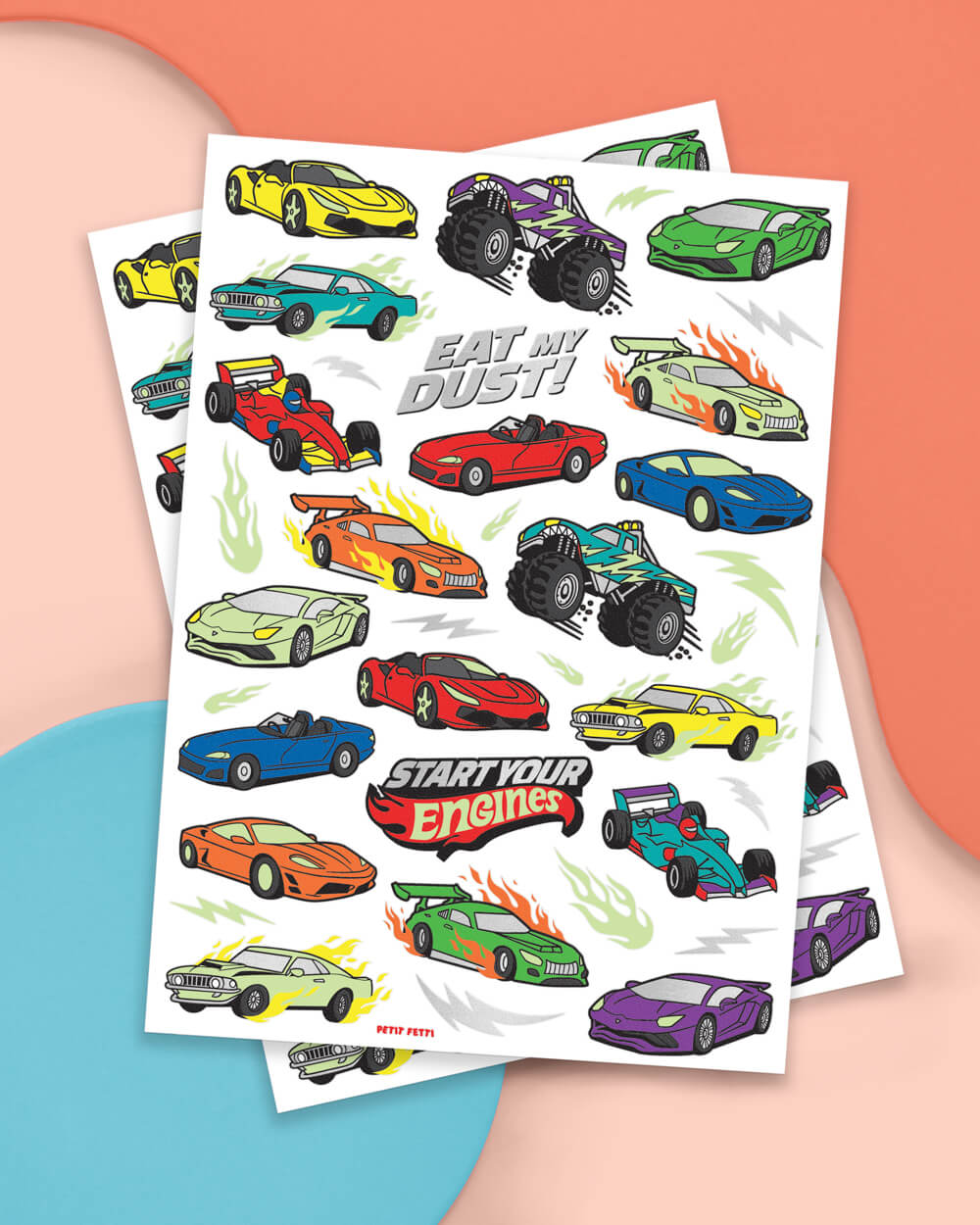 Vroom Vroom Glo Tats - 42 Foil Temporary Tattoos