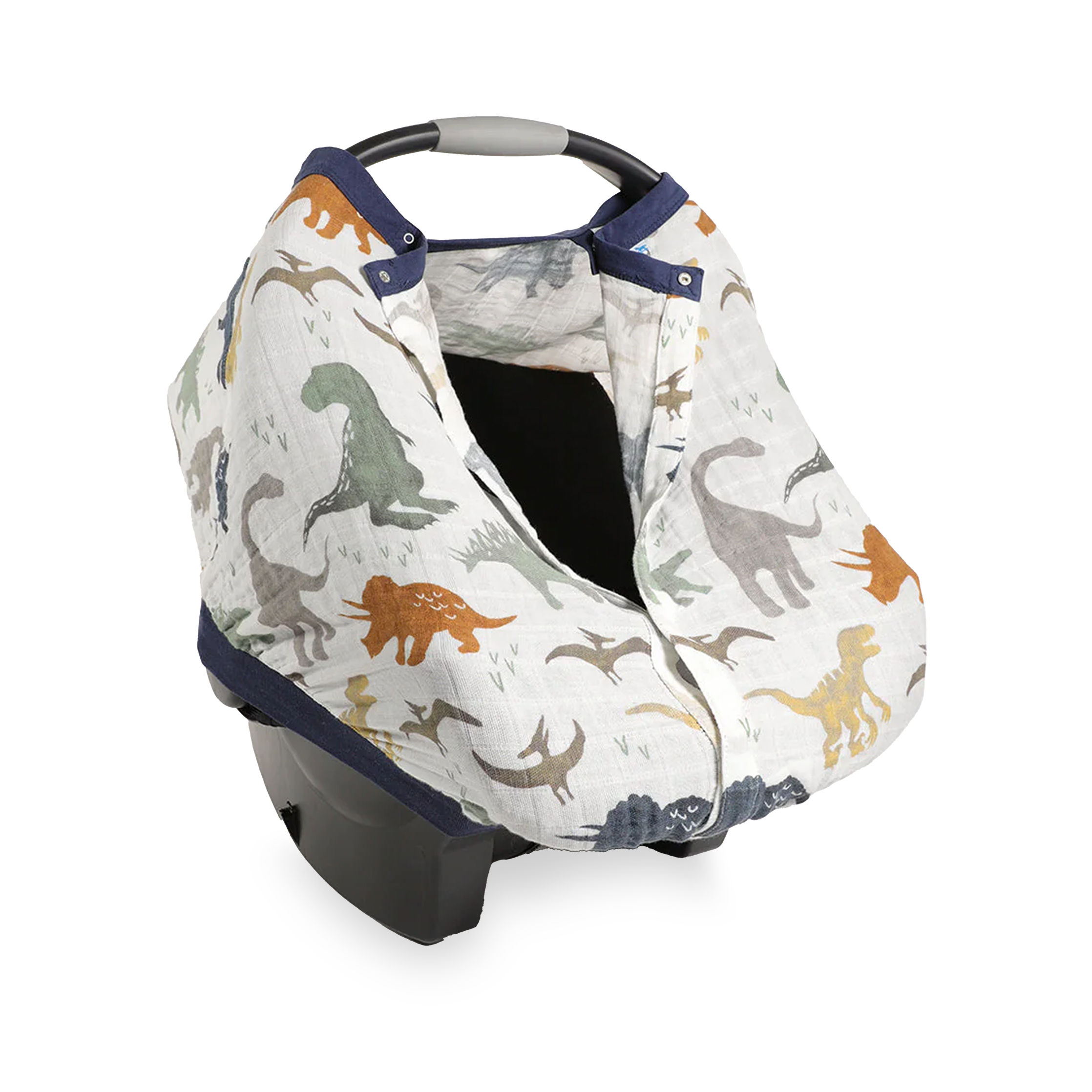 Cotton Muslin Car Seat Canopy - Dino Friends