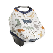Cotton Muslin Car Seat Canopy - Dino Friends