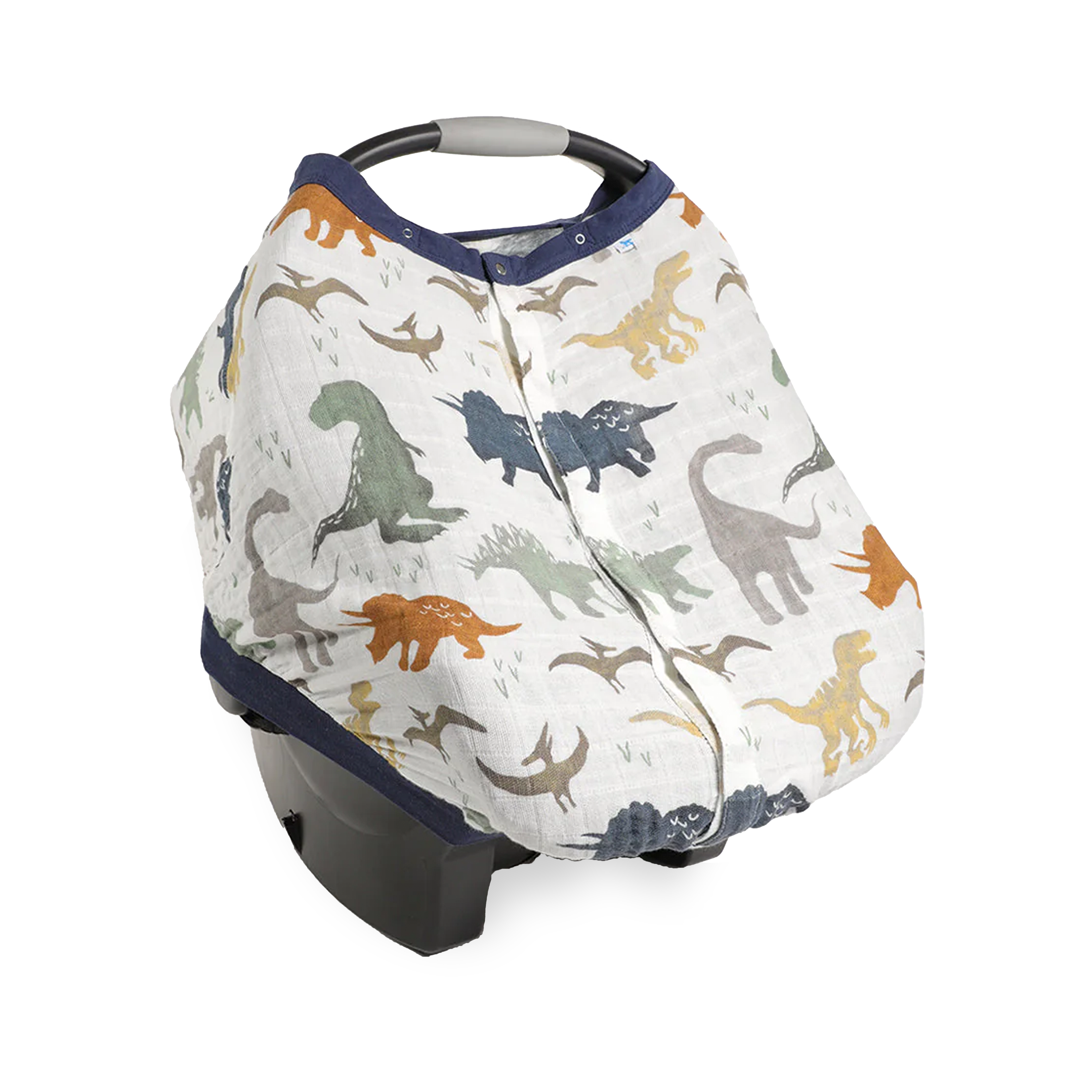 Cotton Muslin Car Seat Canopy - Dino Friends