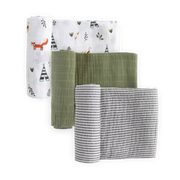 Cotton Muslin Swaddle Blanket 3 Pack - Forest Friends 2
