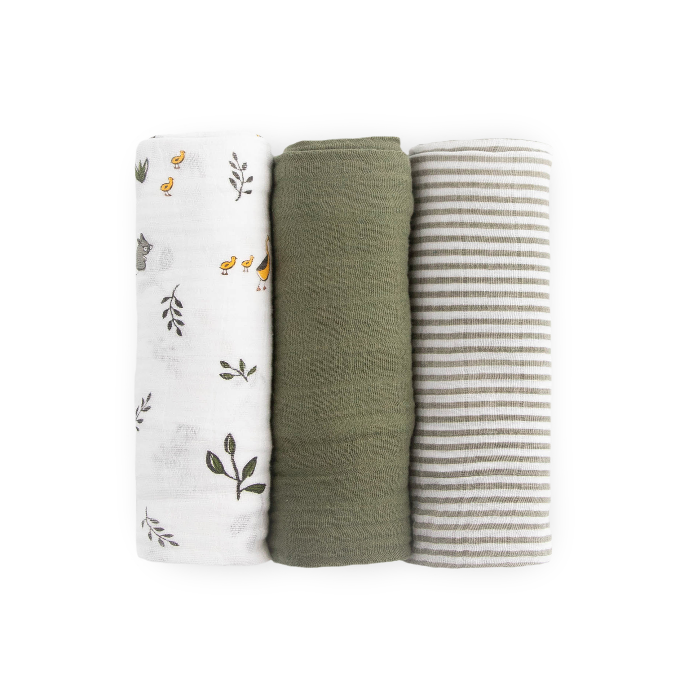 Cotton Muslin Swaddle Blanket 3 Pack - Forest Friends 2