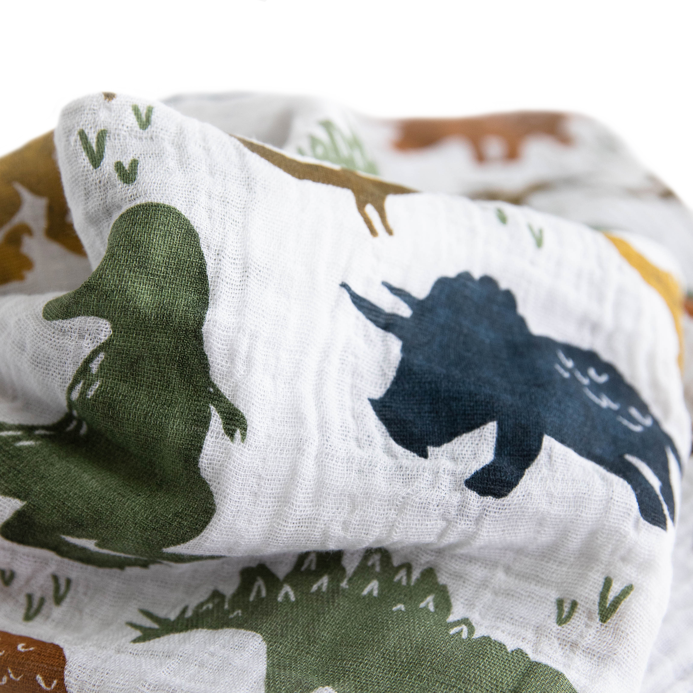 Cotton Muslin Swaddle Blanket 3 Pack - Dino Friends 2