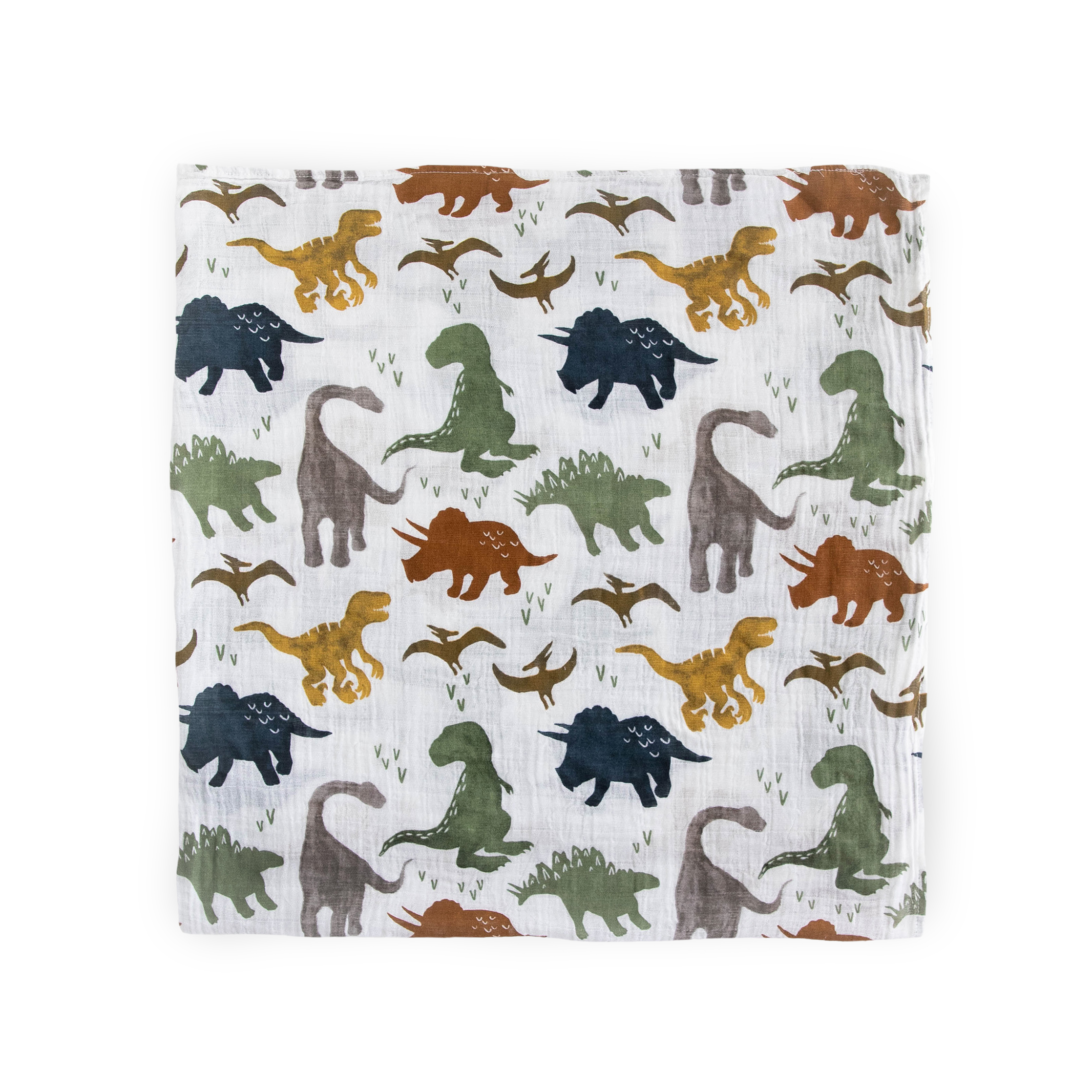 Cotton Muslin Swaddle Blanket 3 Pack - Dino Friends 2