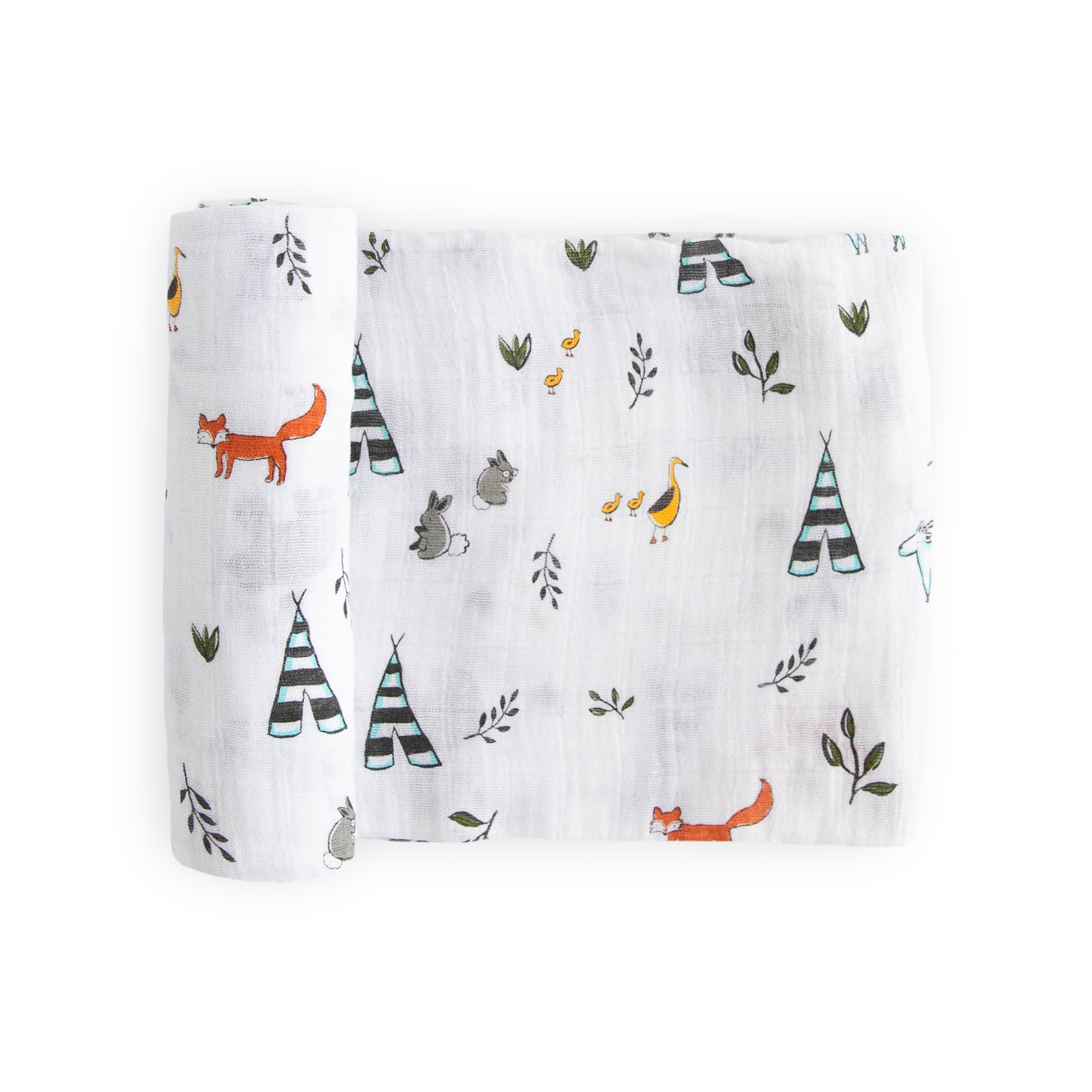 Cotton Muslin Swaddle Blanket - Forest Friends