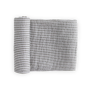 Cotton Muslin Swaddle Blanket - Grey Stripe