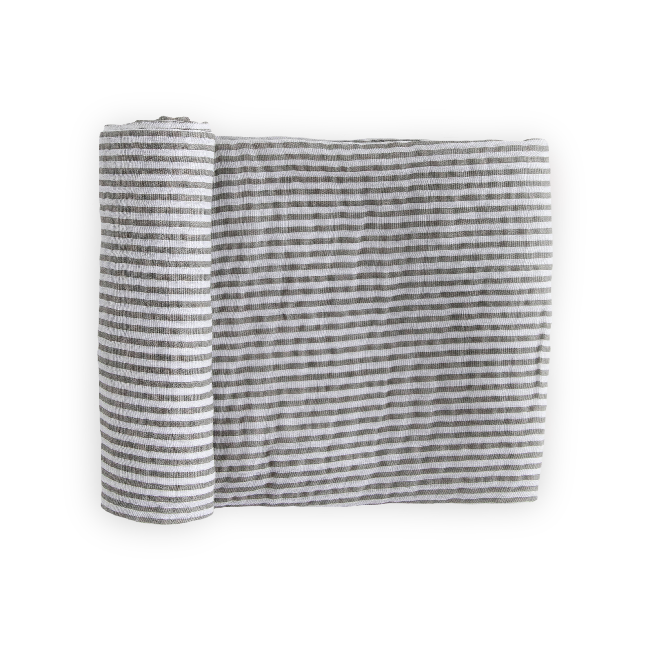Cotton Muslin Swaddle Blanket - Grey Stripe