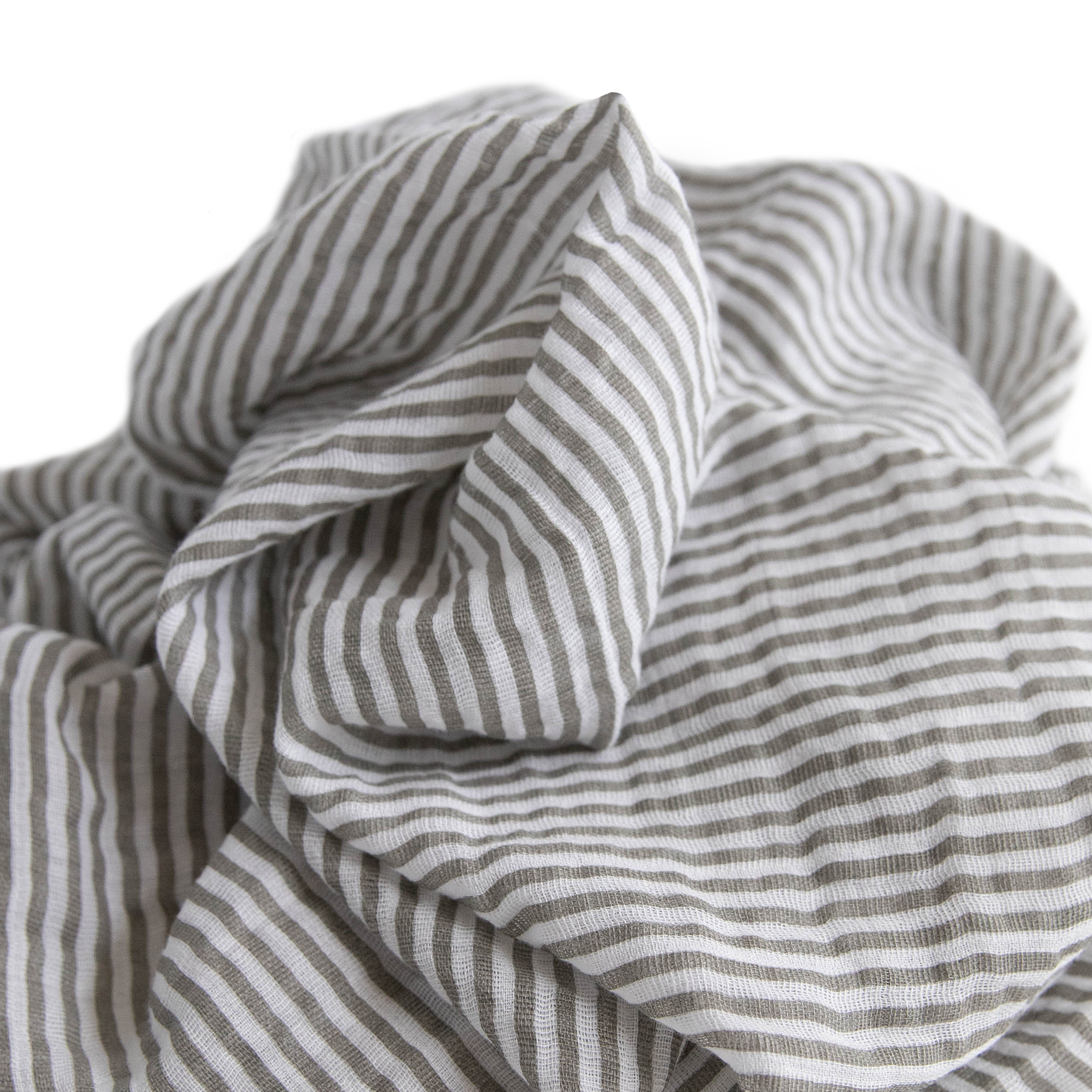 Cotton Muslin Swaddle Blanket - Grey Stripe