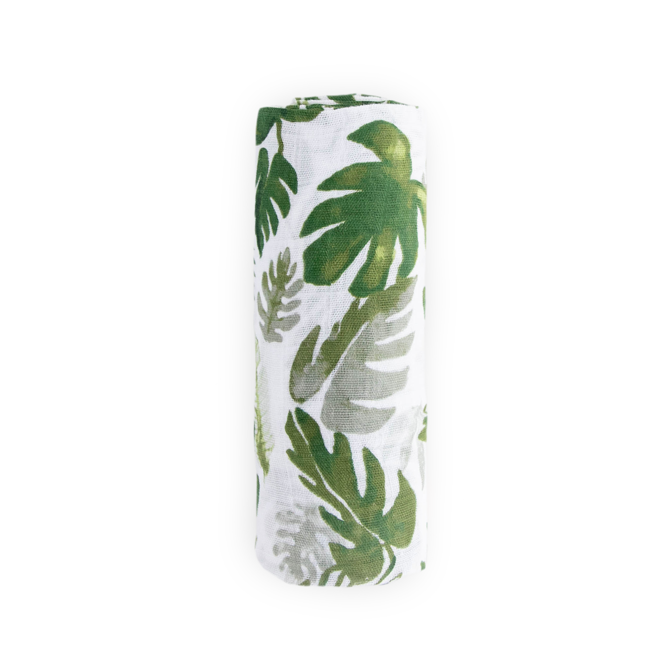 Cotton Muslin Swaddle Blanket - Tropical Leaf