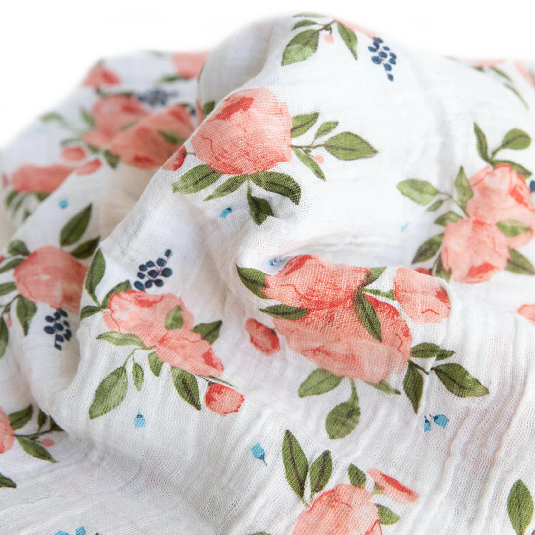 Cotton Muslin Swaddle Blanket - Watercolor Roses