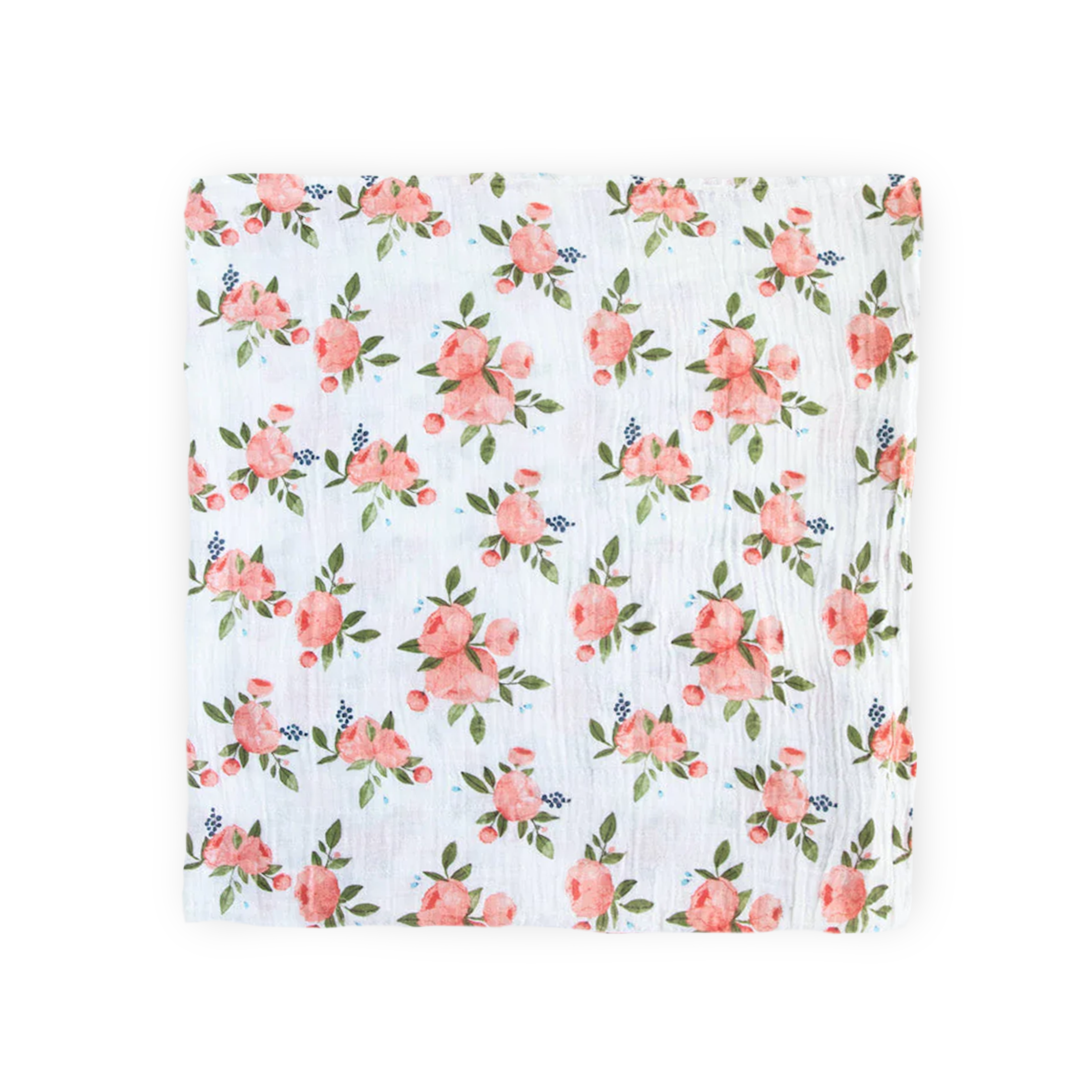 Cotton Muslin Swaddle Blanket - Watercolor Roses