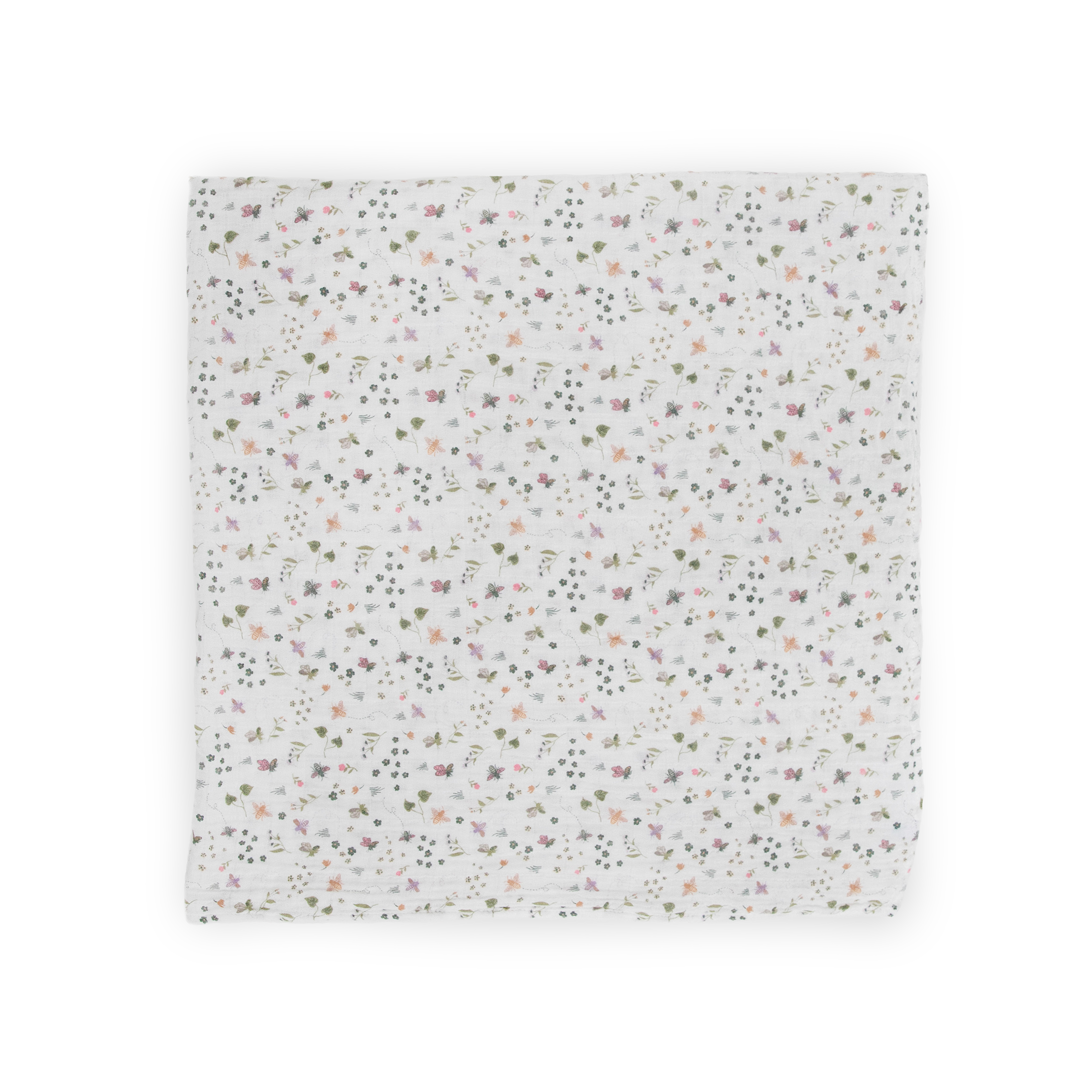 Cotton Muslin Swaddle Blanket - Garden Bees