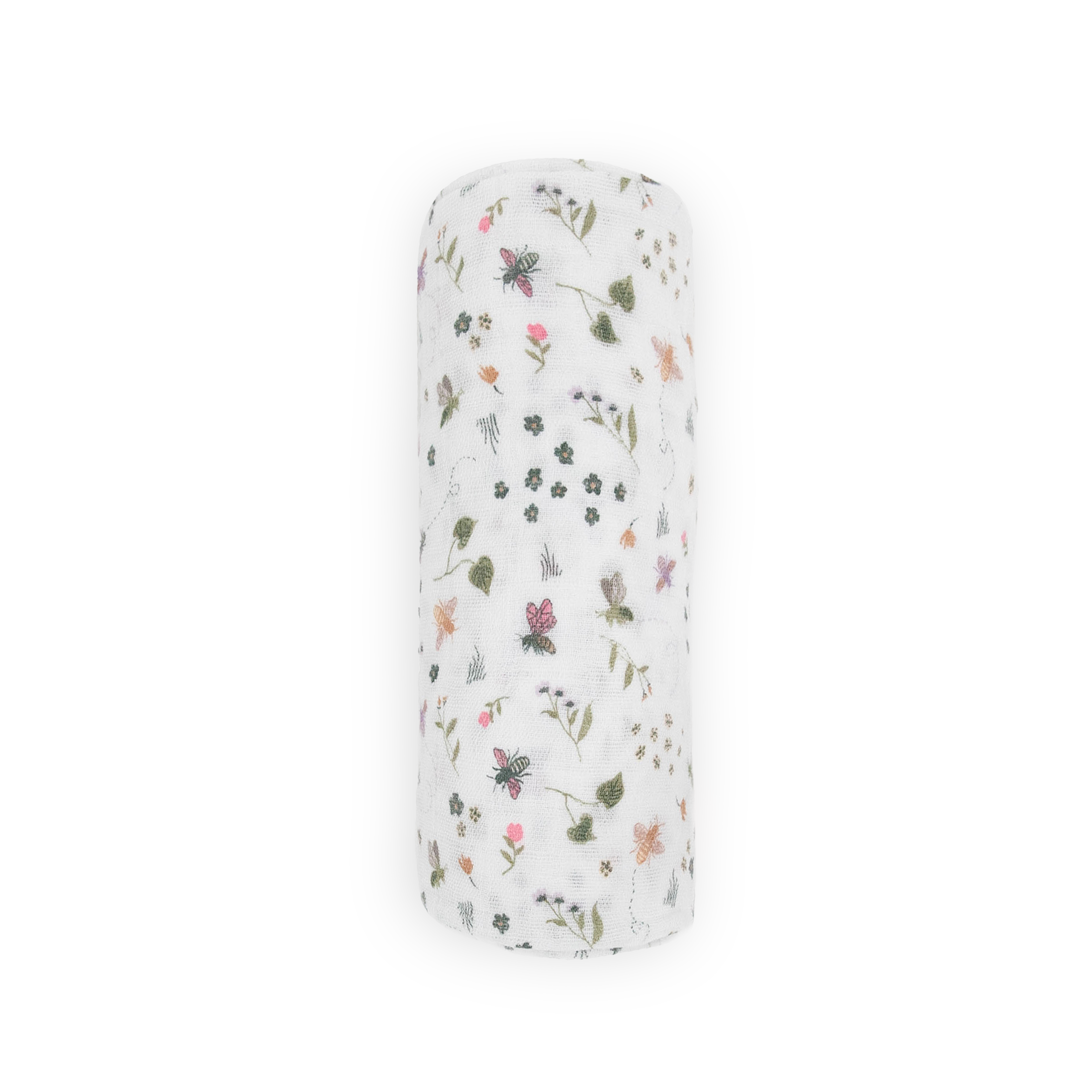 Cotton Muslin Swaddle Blanket - Garden Bees