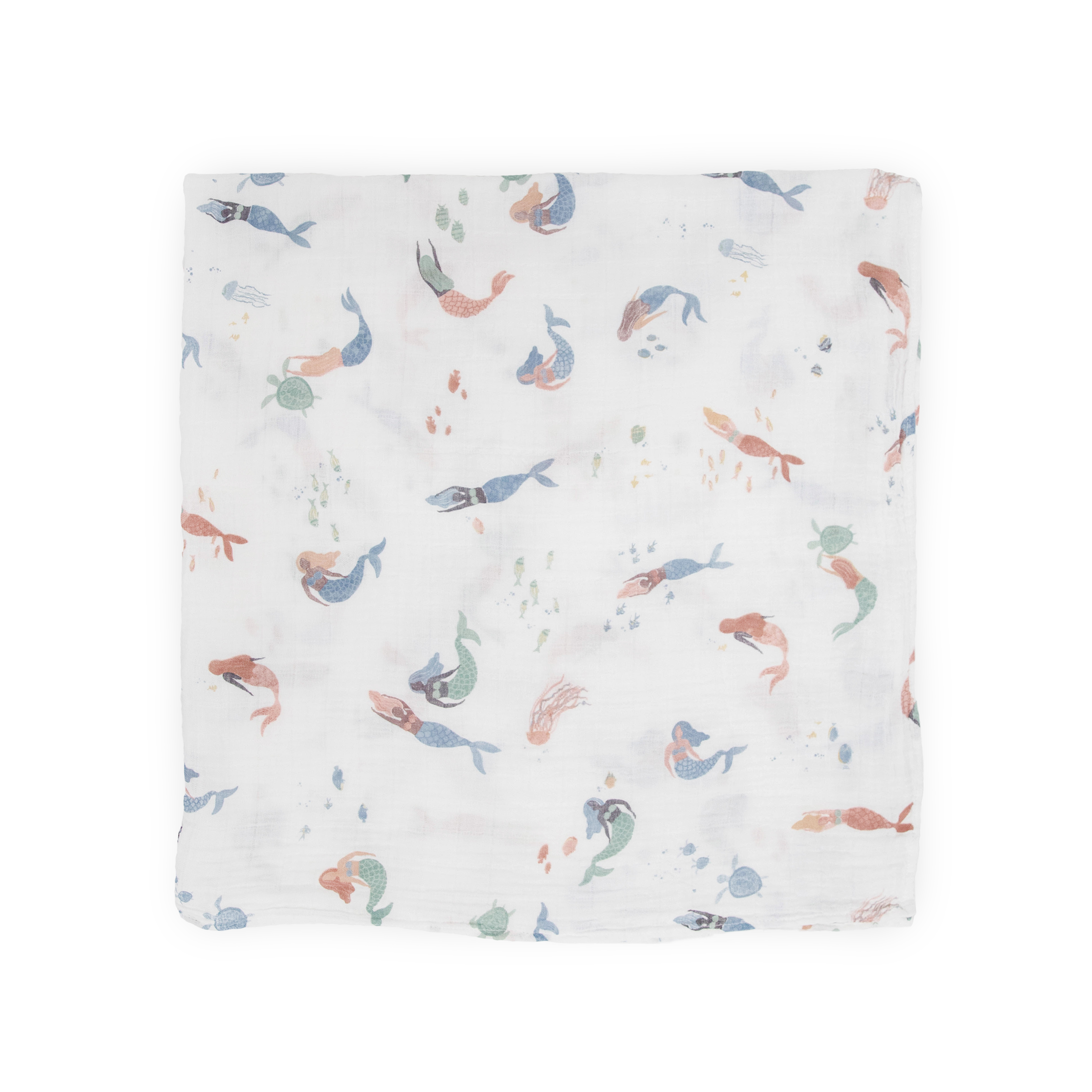 Cotton Muslin Swaddle Blanket - Mermaids