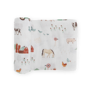 Cotton Muslin Swaddle Blanket - Farmyard