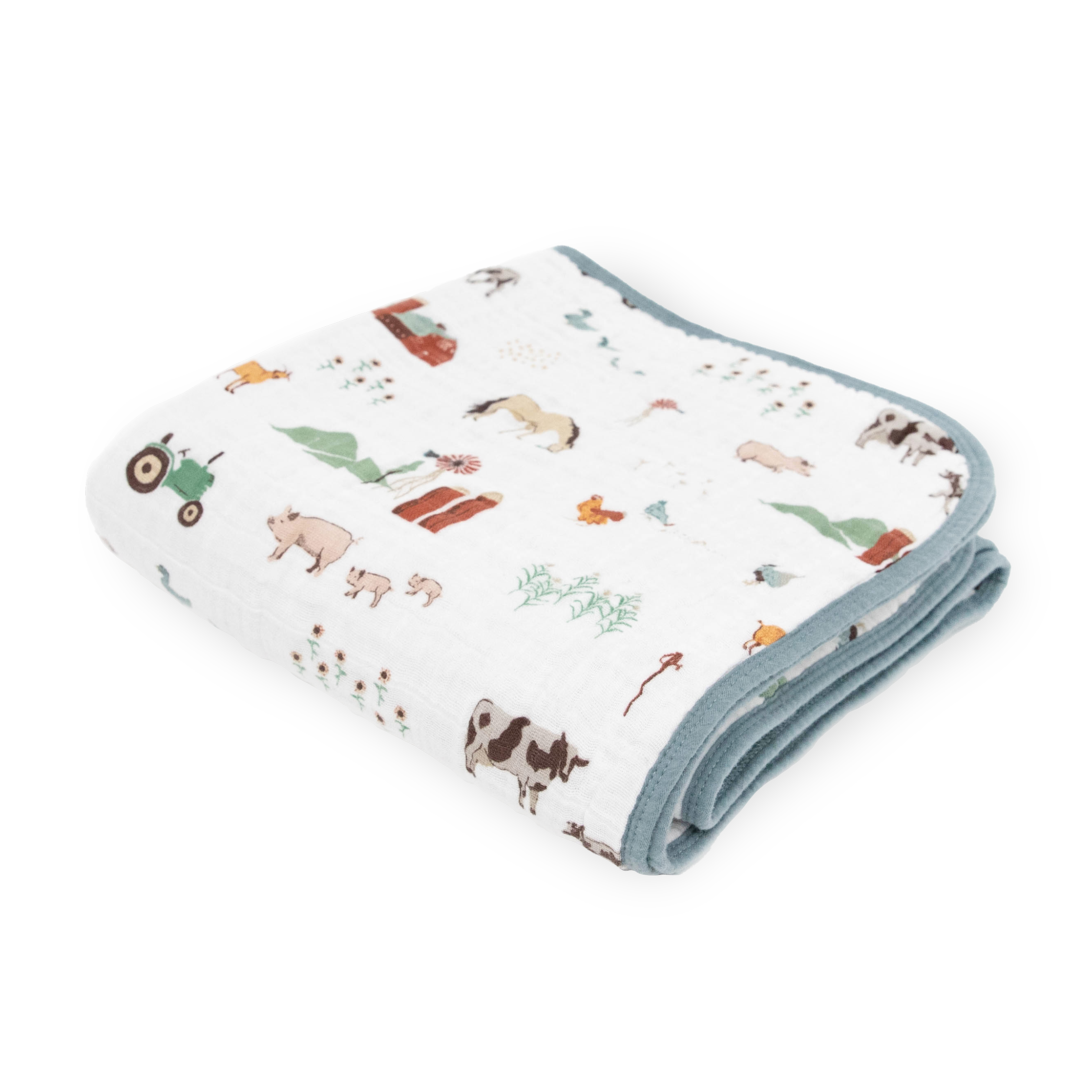 Original Cotton Muslin Quilt - Farmyard