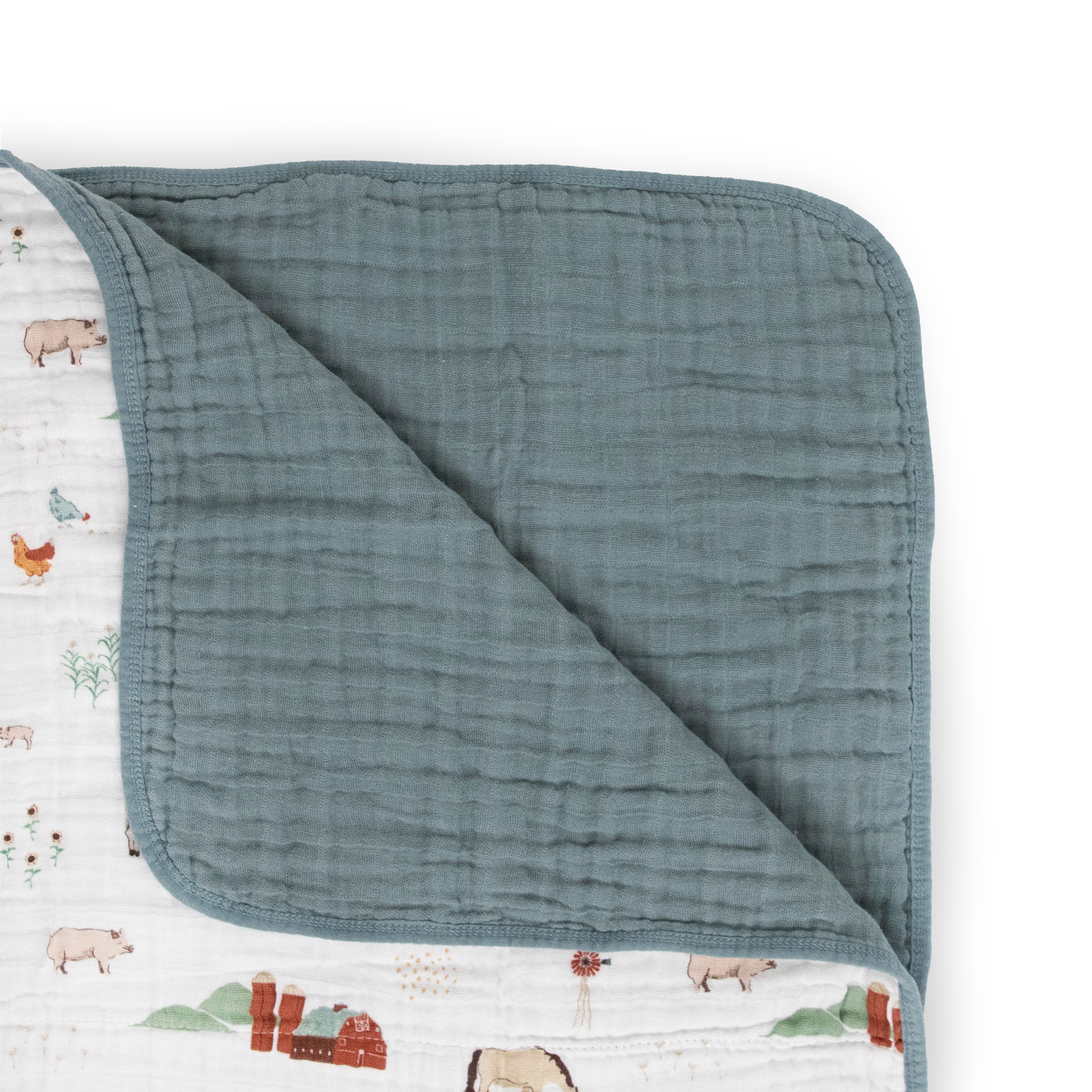 Original Cotton Muslin Quilt - Farmyard