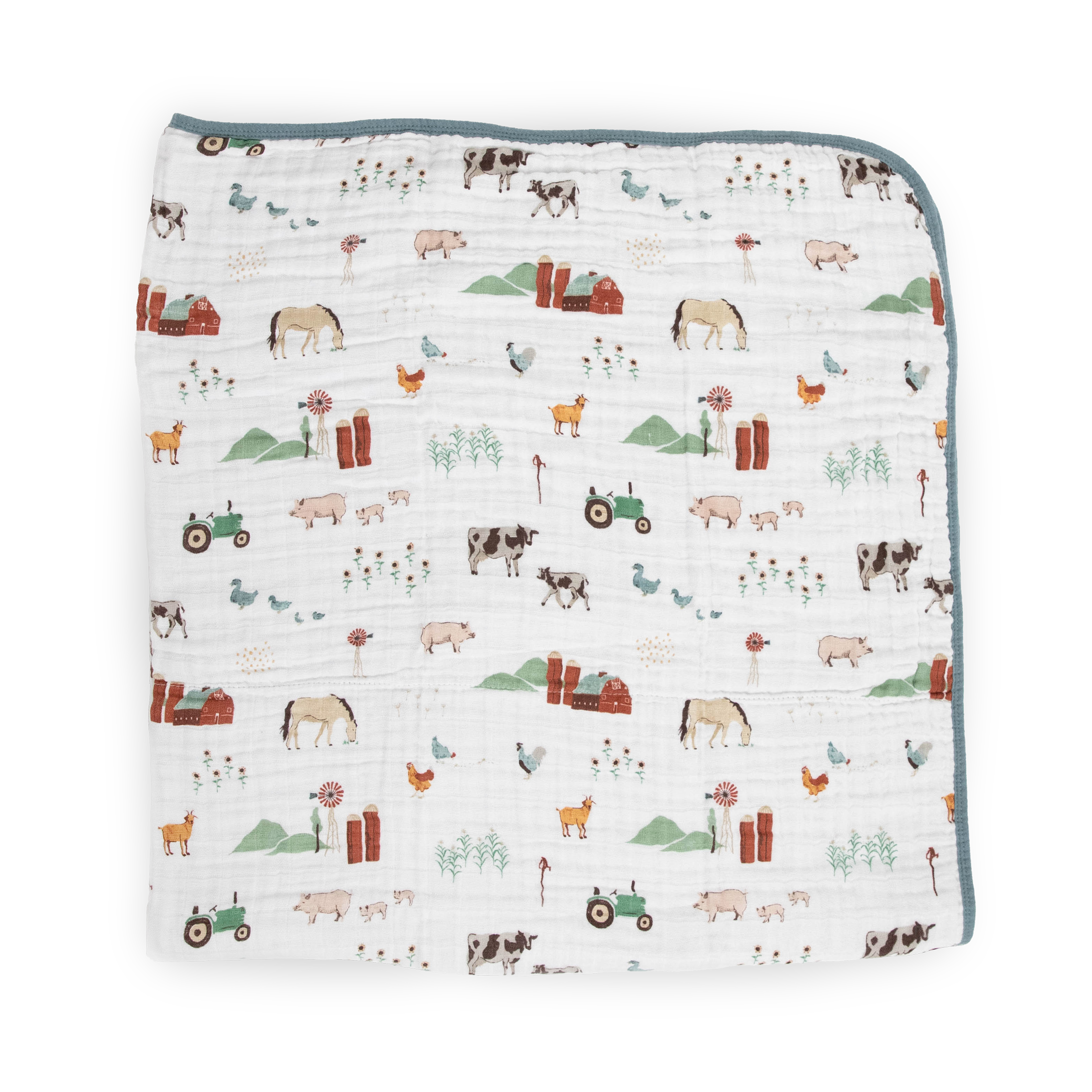 Original Cotton Muslin Quilt - Farmyard