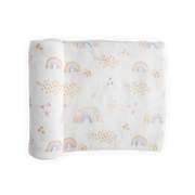 Deluxe Muslin Swaddle Blanket - Rainbows & Raindrops