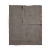 Cotton Muslin Quilted Throw - Mocha