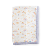 Deluxe Muslin Baby Quilt - Rainbows & Raindrops