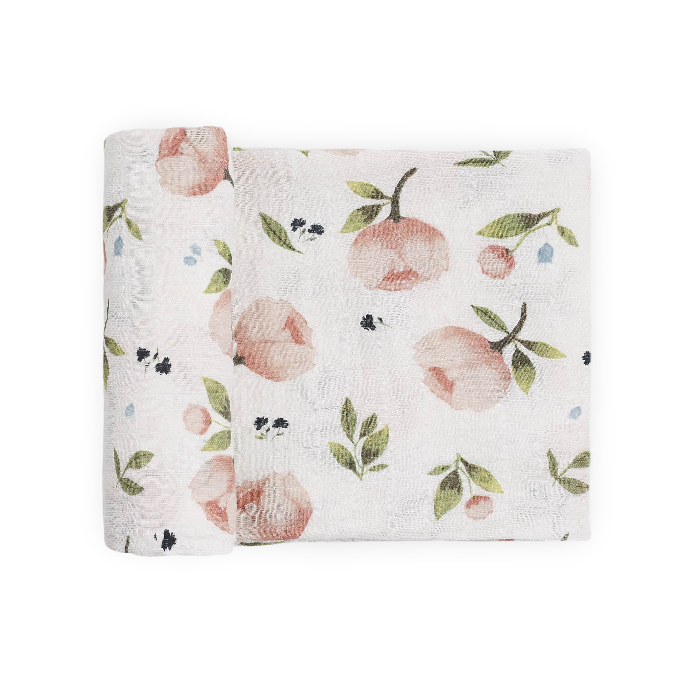Organic Cotton Muslin Swaddle Blanket - Watercolor Floret