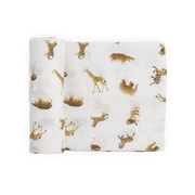 Organic Cotton Muslin Swaddle Blanket - Animal Crackers