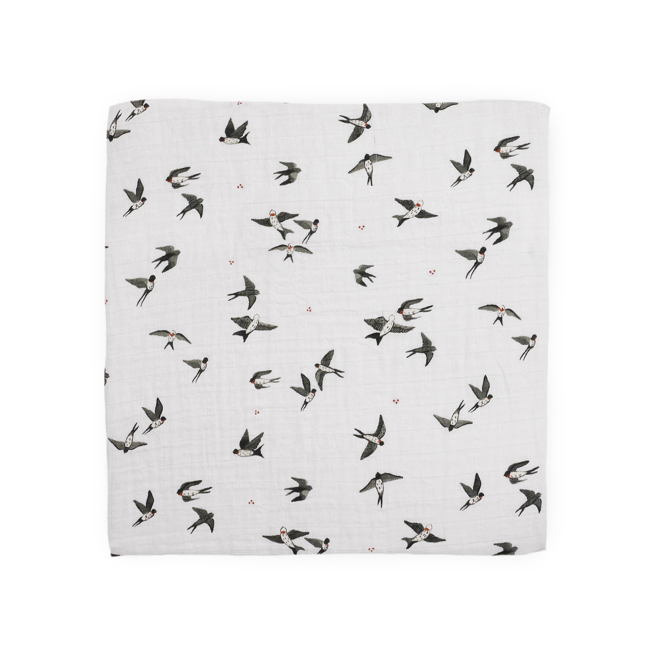 Organic Cotton Muslin Swaddle Blanket - Swallows