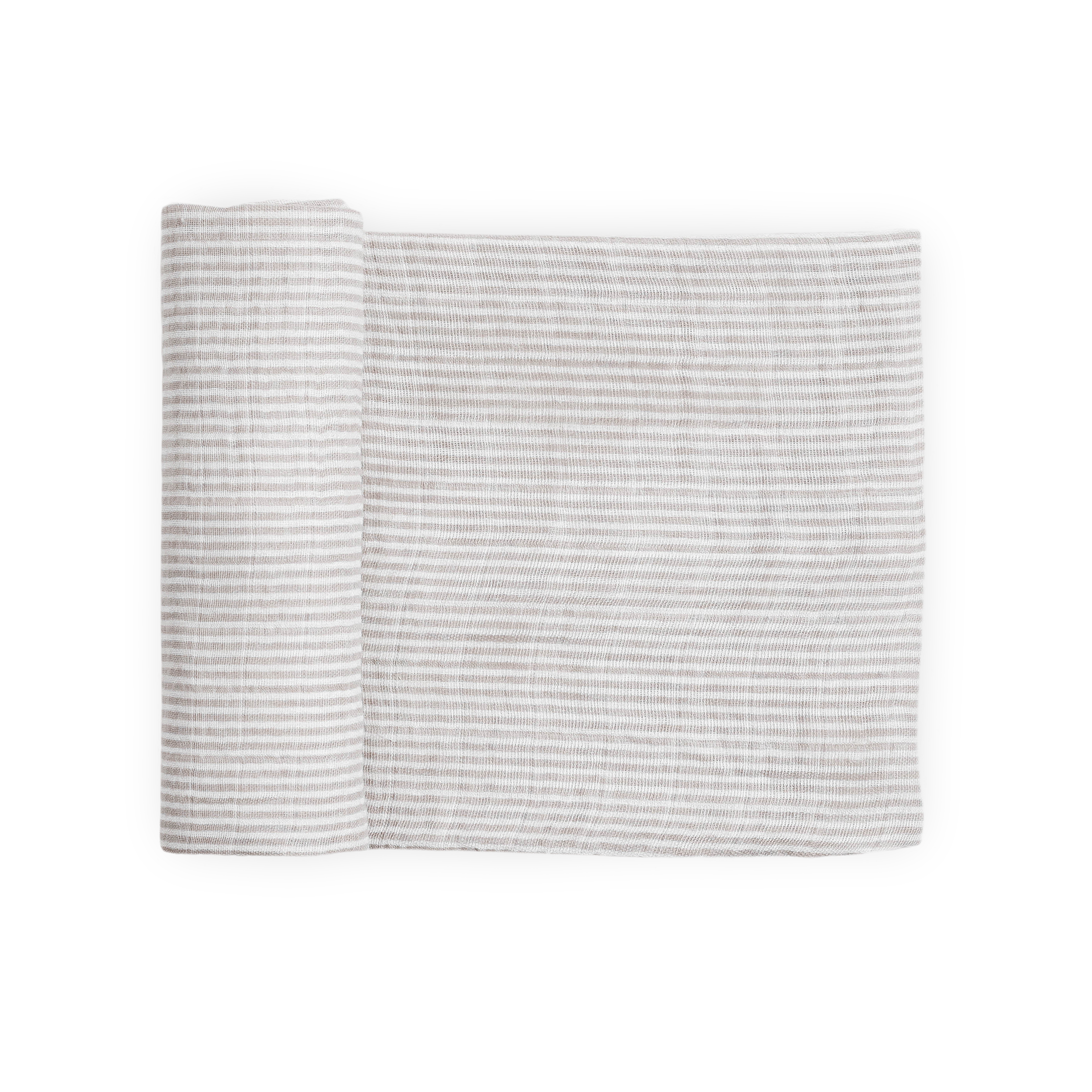 Organic Cotton Muslin Swaddle Blanket - Sand Stripe