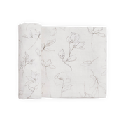 Organic Cotton Muslin Swaddle Blanket - Pencil Floral