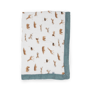 Organic Cotton Muslin Baby Quilt - Animal Crackers