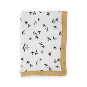 Organic Cotton Muslin Baby Quilt - Swallows