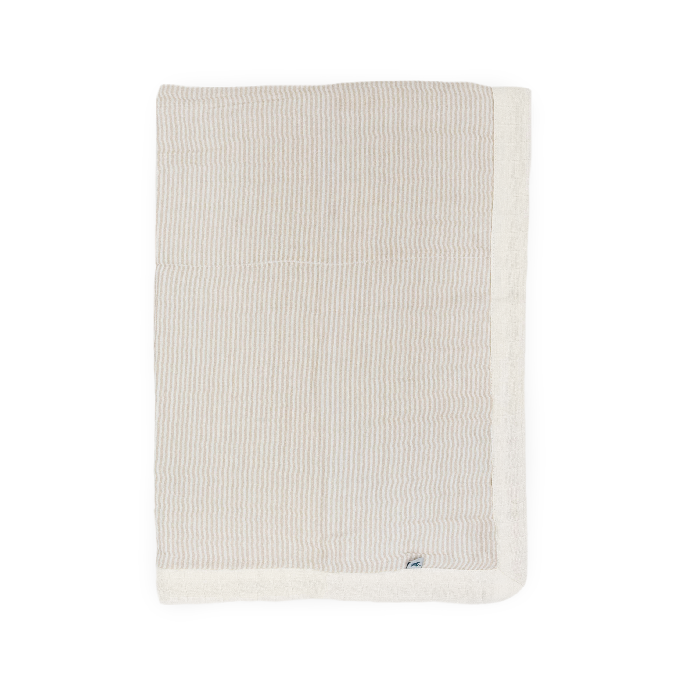 Organic Cotton Muslin Baby Quilt - Sand Stripe
