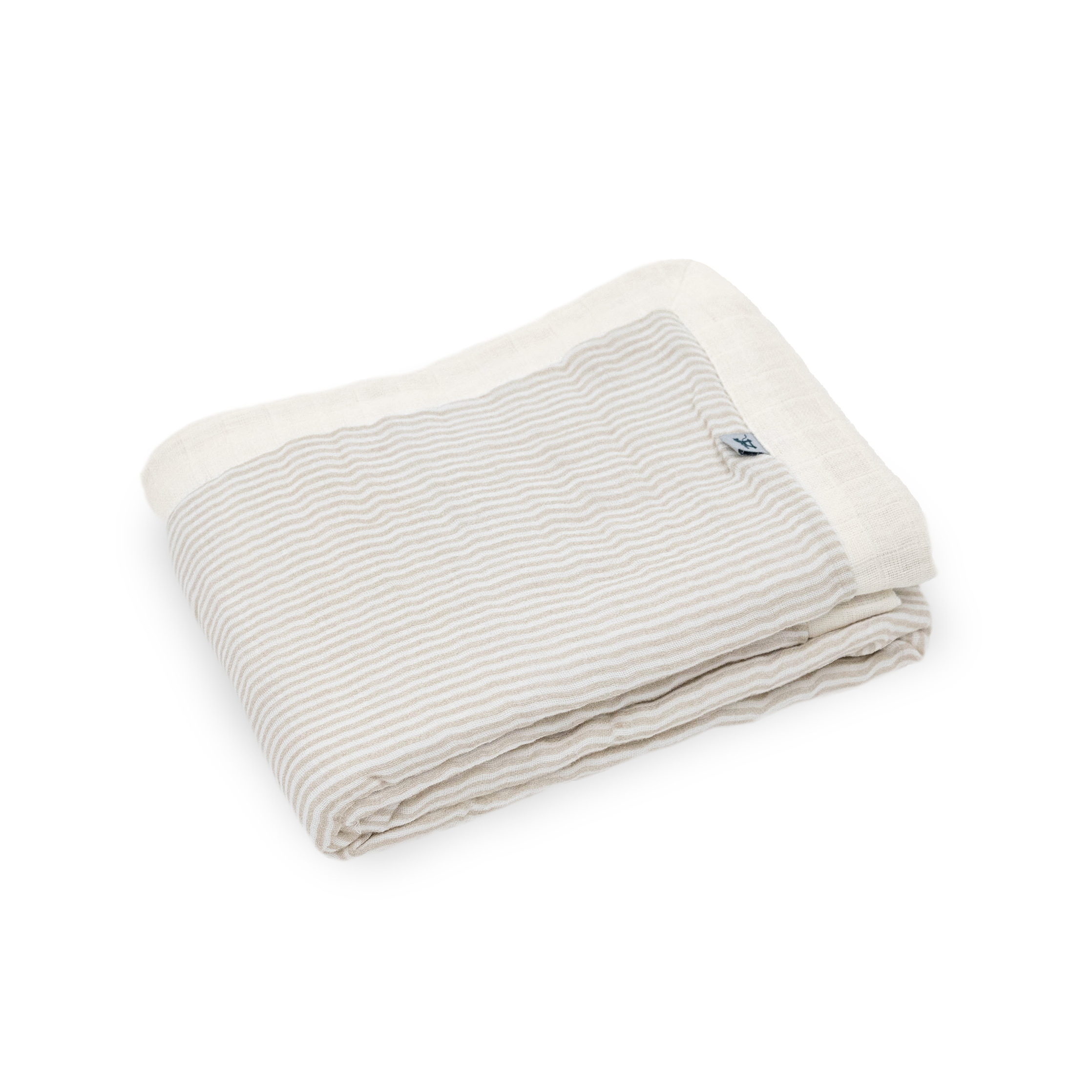 Organic Cotton Muslin Baby Quilt - Sand Stripe