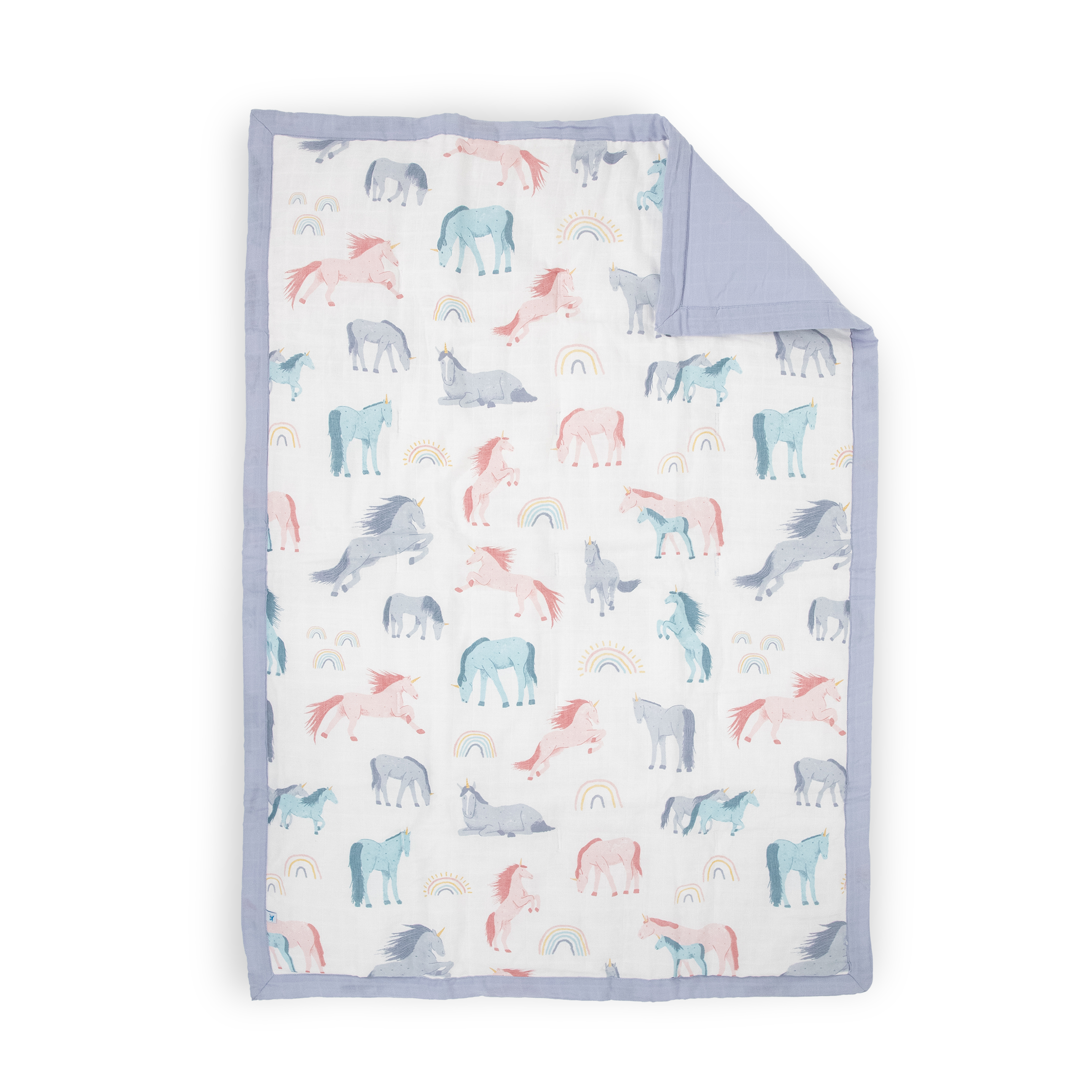 Cotton Muslin Toddler Comforter - Unicorns