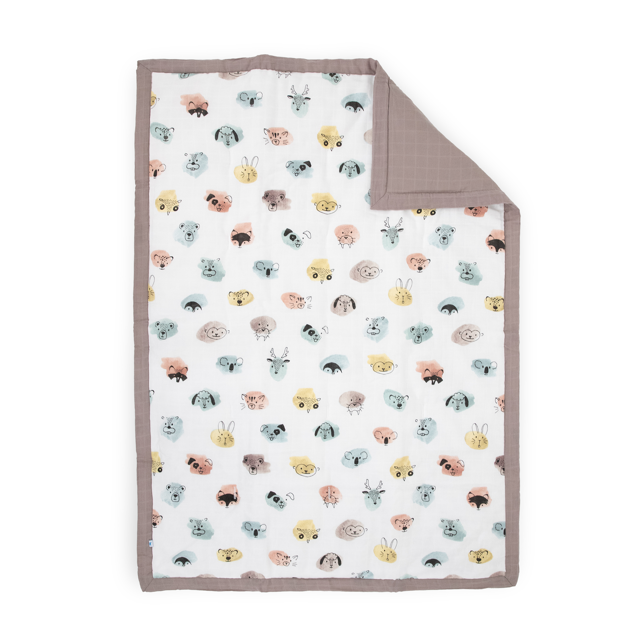 Cotton Muslin Toddler Comforter - Watercolor Critters