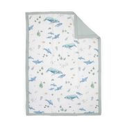 Cotton Muslin Toddler Comforter - Whales