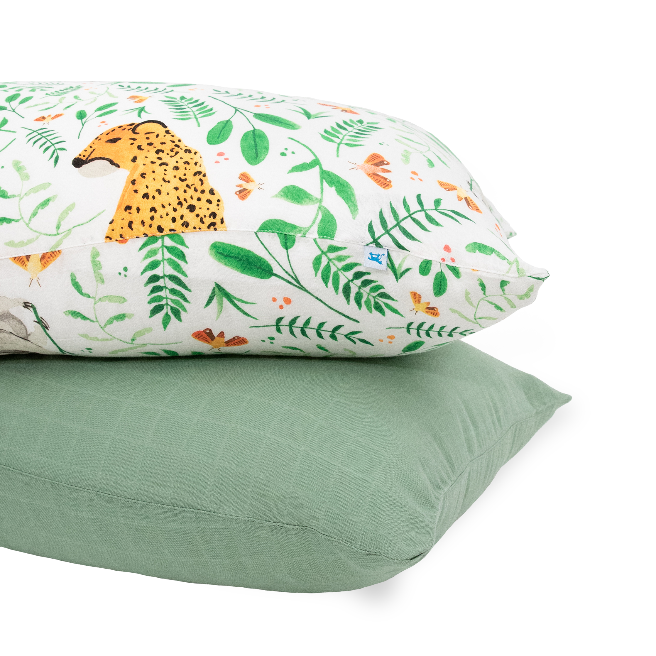 Cotton Muslin Pillowcase 2 Pack - Mighty Jungle